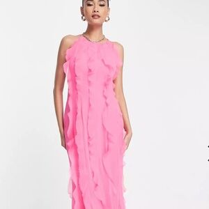 ASOS Pink halter maxi dress